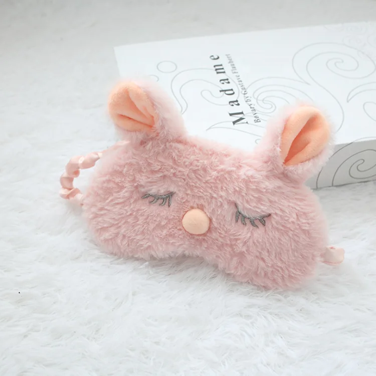 Super comfortable fabric plush eye mask for sleeping bear bunny stuffed animal eyeshade cute plush patch toy