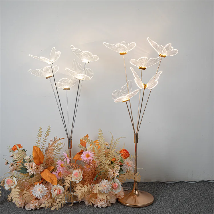 Modern LED Standing Light for Party Stage Wedding Creative Road Load Walkway Hanging Butterfly Acrylic Light