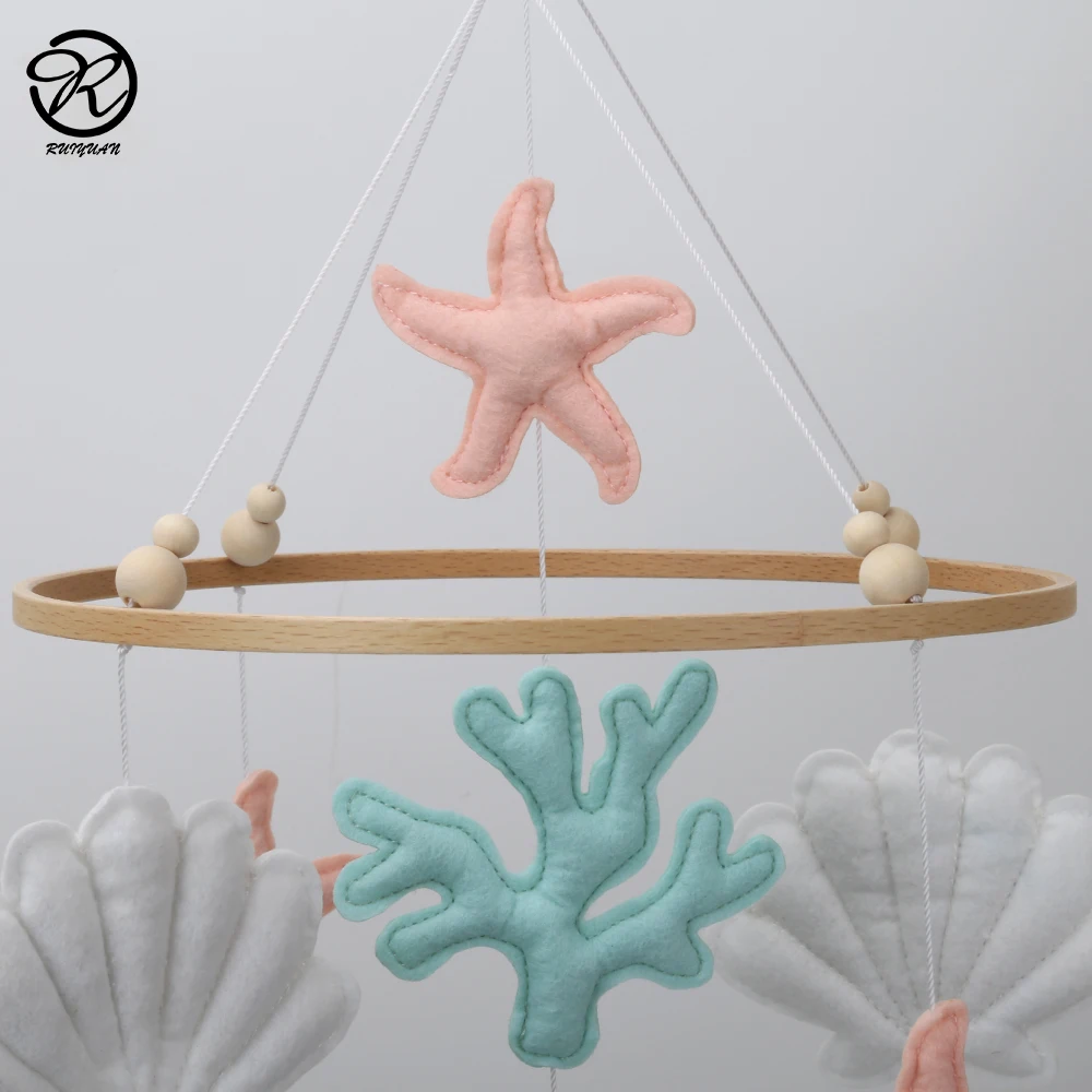 Ocean baby mobile sea themed nursery crib mobile dolphin starfish Coral Shell cot mobile