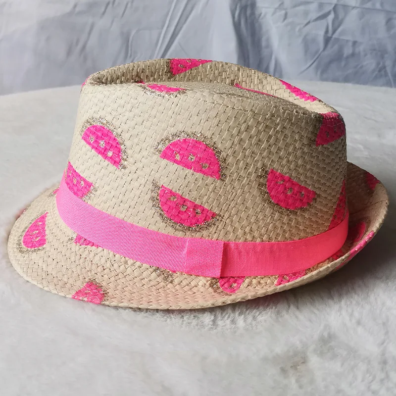 Wholesale Vacation Floppy Straw Hat Unisex Summer Panama Straw Fedora Hat Short Brim Beach Sun Cap Classic Panama Hat