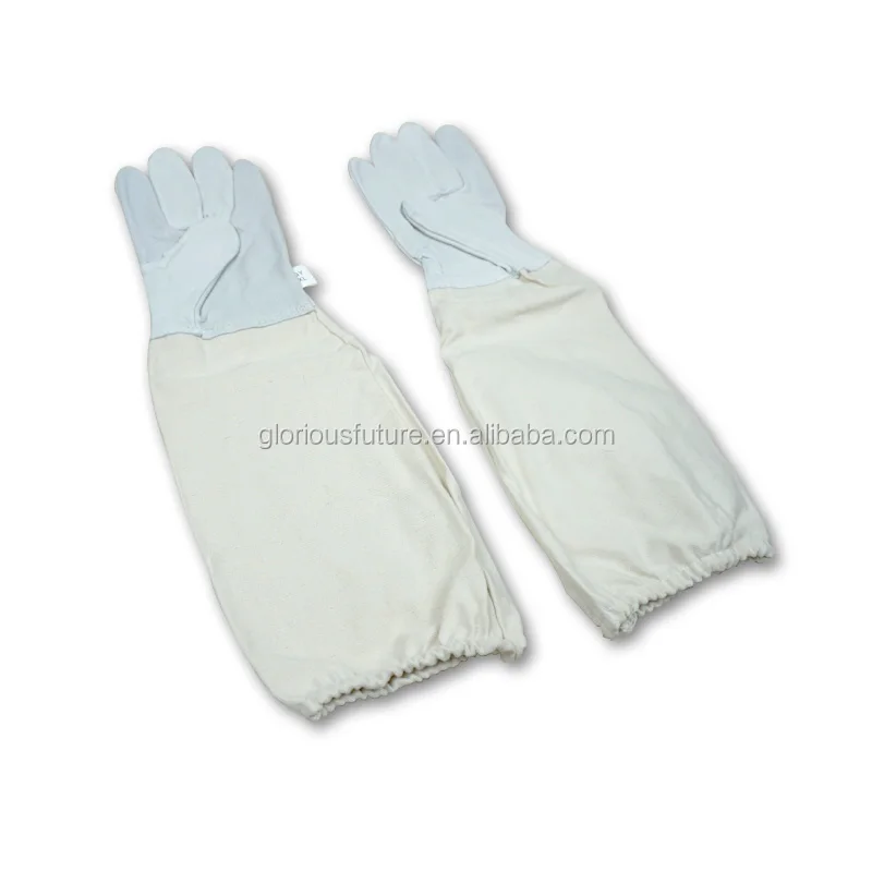 2022 Wholesale Breathable canvas sheepskin beekeeping gloves