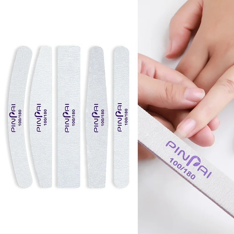 100/180 Custom Logo Printed Emery Board Nail Files 5 Design Double-Sided Nail File