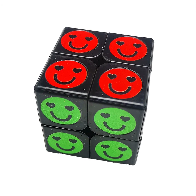 Smiley magic cube Injection color strickerless 5.0cm high-quality Smooth Magic Cube toy for kids adults Promotional Magic Cube