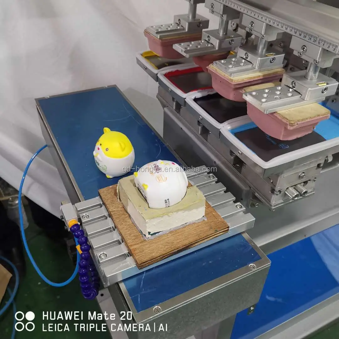 
P4S 4 color pad printer with shuttle 