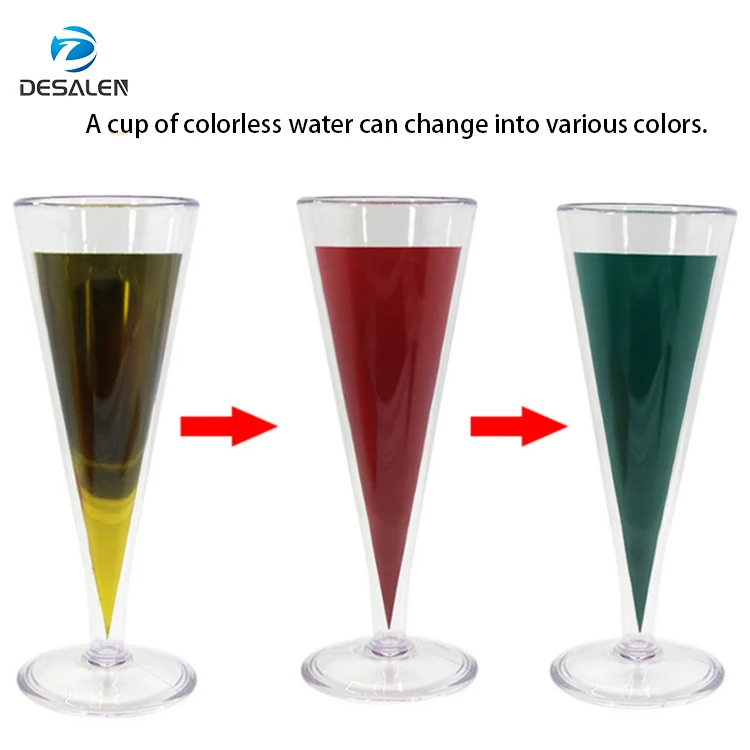 Desalen Stage Magic Props Glass Color Change Magic Trick Chameleon Champagne
