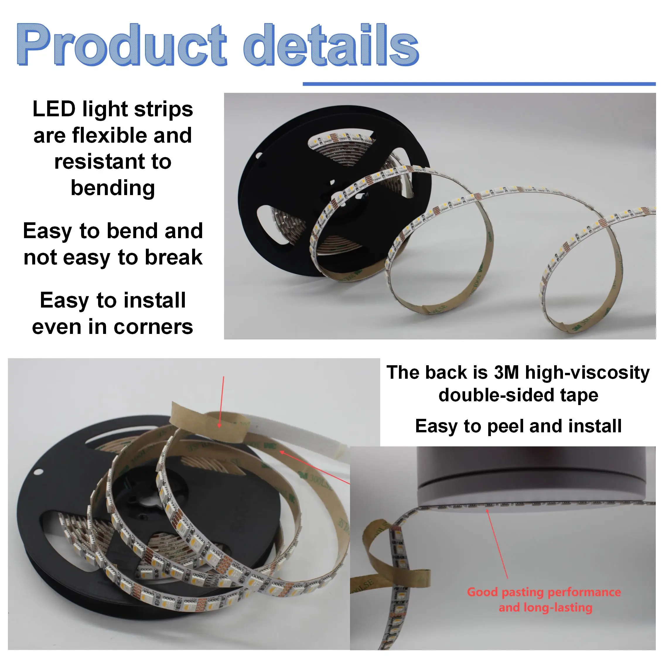 Hot selling DC24V 120leds 10mm 19.6W SMD 5050 RGB CE ROHS led strips lights for mirrors stair lighting