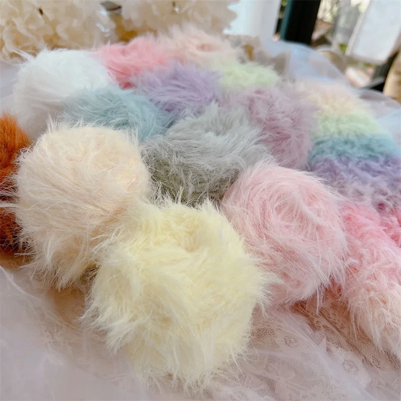 wholesale fancy Crochet yarn for knitting hat and scarf wool 6cm furry 100% nylon feather yarn mink hair yarn