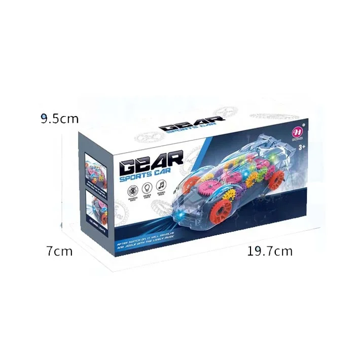 Hot Selling Manufacturer Electric toys car transparent gear gimbaled concept car with automatic steering light music