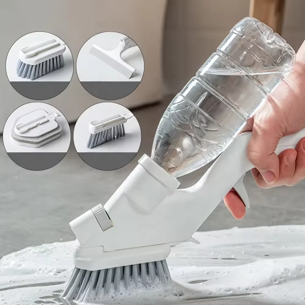 2024 New Multifunctional Household Press Water Spray Cleaning Brush Kitchen Stove Sponge Brush Wall Tile Gap Dishwashing Brush