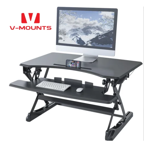 V-mounts Sit to Stand up Desk Riser Standing Desk Converter Adjustable With Keyboard Tray  VM-SD10