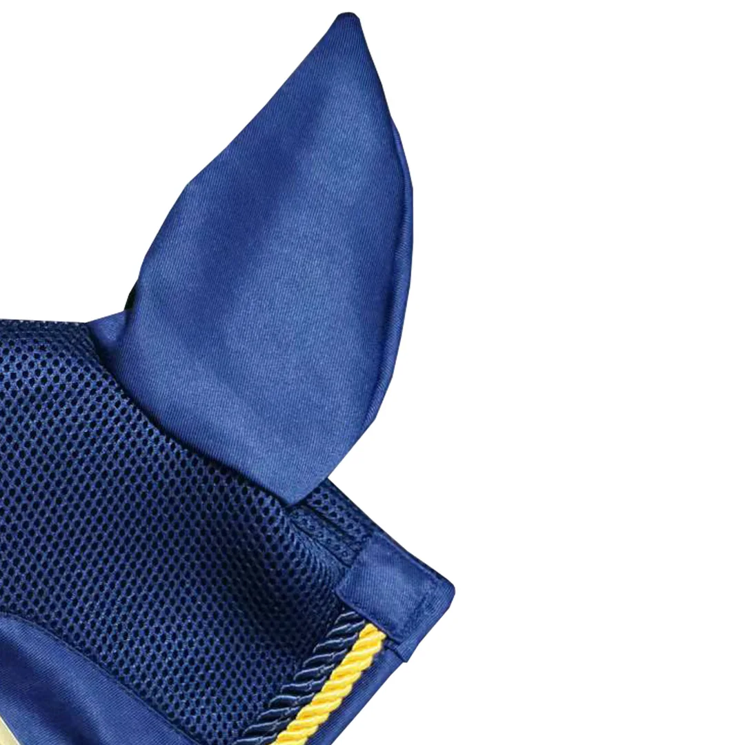 2022 Fashion Style 3D Mesh Horse Fly Veil  Horse Ears With Two Ropes Customized Metal LOGO