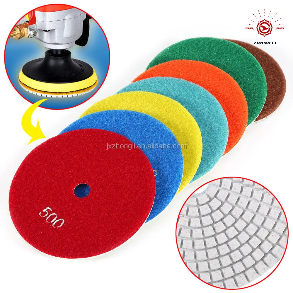 3inch 4 inch 80mm 100mm Diamond resin Wet and Dry Grinding Polishing Pad For Marble Granite