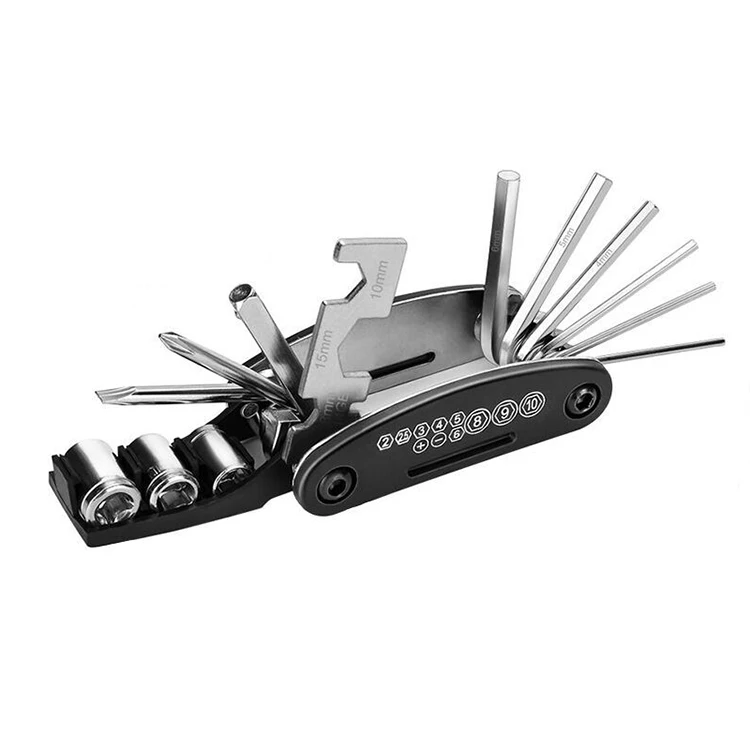 Mechanic Repair Tool Kit Set Tire Pry Bars Rods Bike Accessory Multi-function Bike Bicycle Cycling 16 in 1 with 3 Pcs China 300g