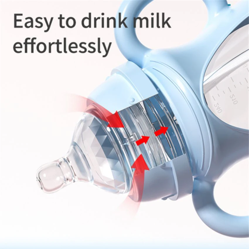 Wholesale 3 in 1 Baby Water Bottle Silicone Protective Sleeve Glass Baby Bottles Newborn 3 Spouts Baby Bottles
