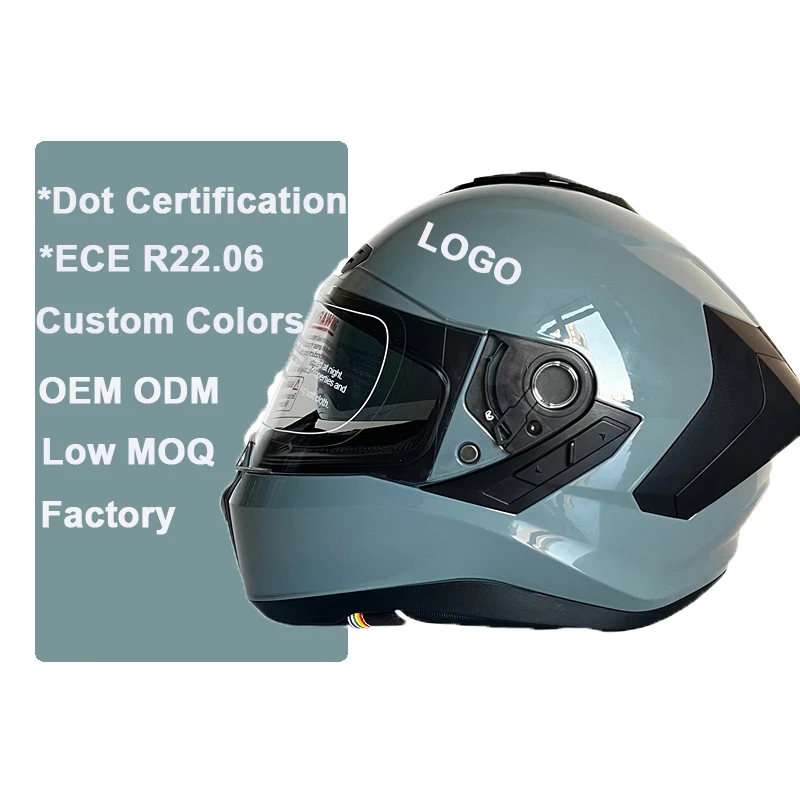 Новый индивидуальный логотип, сертификация 22,06, новый стиль, мотоциклетный шлем в горошек, полнолицевой шлем