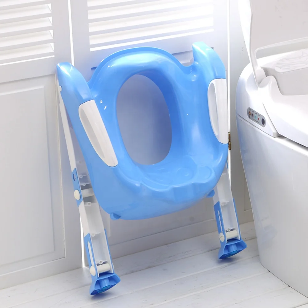 Factory sale kids toilet chair with ladder folding baby potty with step
