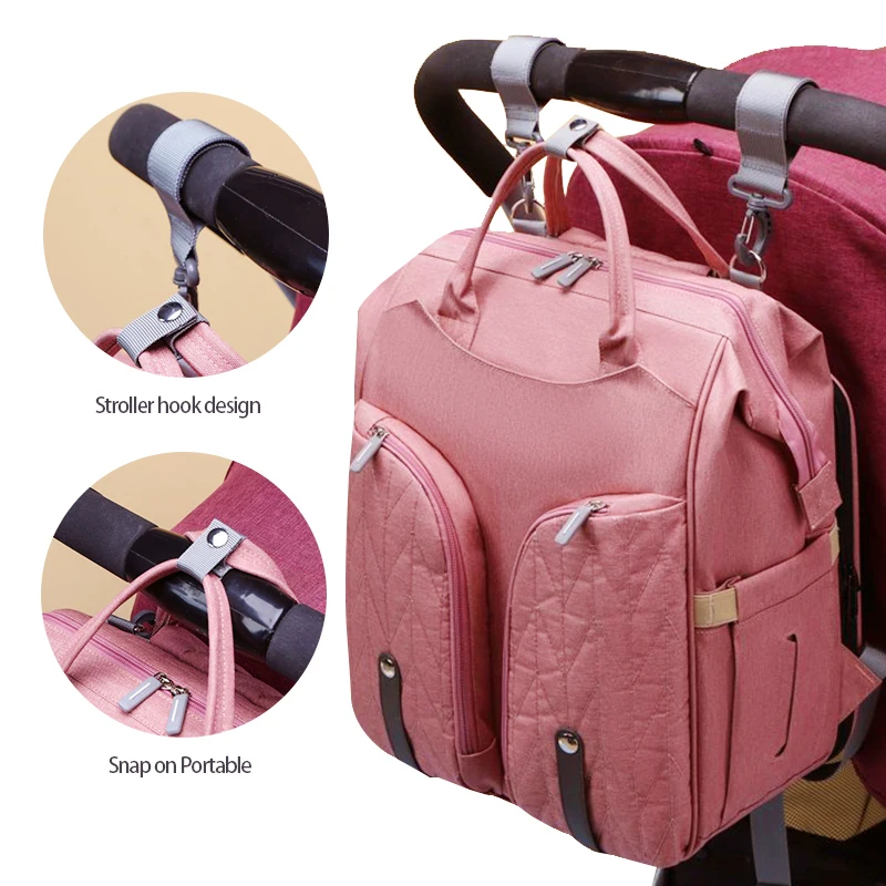 3 in 1 Bassinet mummy Foldable Bed Crib custom Portable Maternity nappy wet mother baby carry care bag USB Backpack diaper bag
