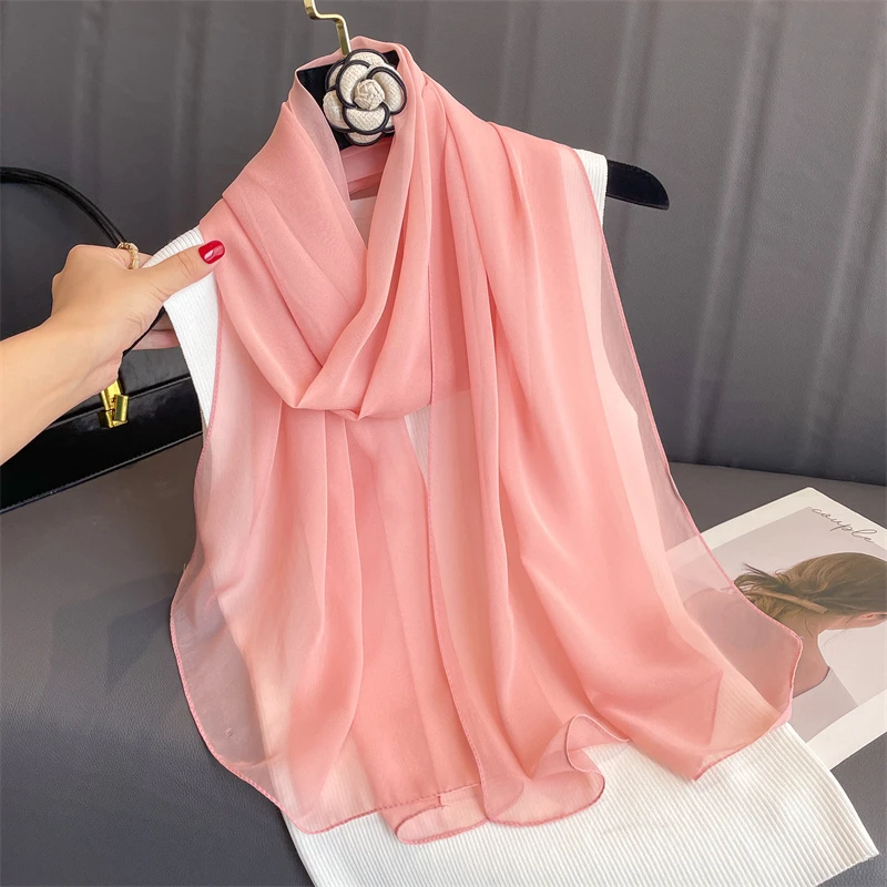 Wholesale Best Selling Silk Scarves georgette Top Elegant Brand Satin Chiffon Silk Scarf Women Printed shawl