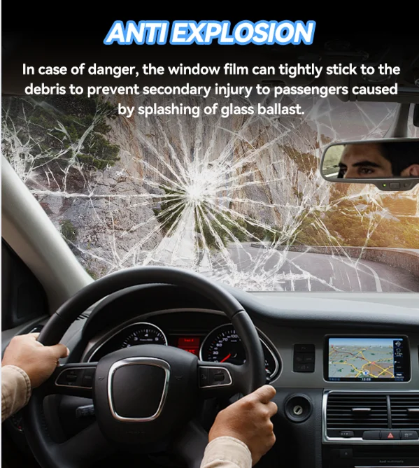 PET Explosion Proof Armored Windshield Protection Glass Film For Car Automotive Window Film Decoration