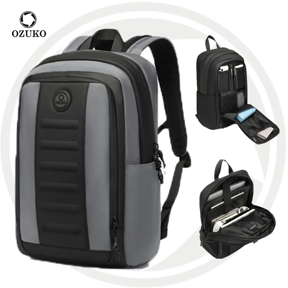 Ozuko 9695 Slim Waterproof Travel Bag Anti-Theft Lightweight Work Computer Bag,College Laptop Backpack Gifts For Men Women