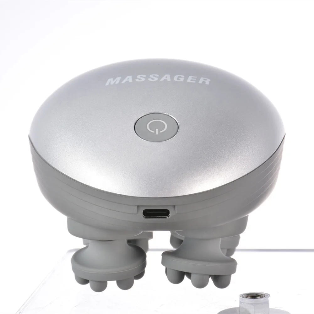 Моющаяся синяя Массажная щетка для головы многофункциональное лечение кожи головы Электрический массажер для головы