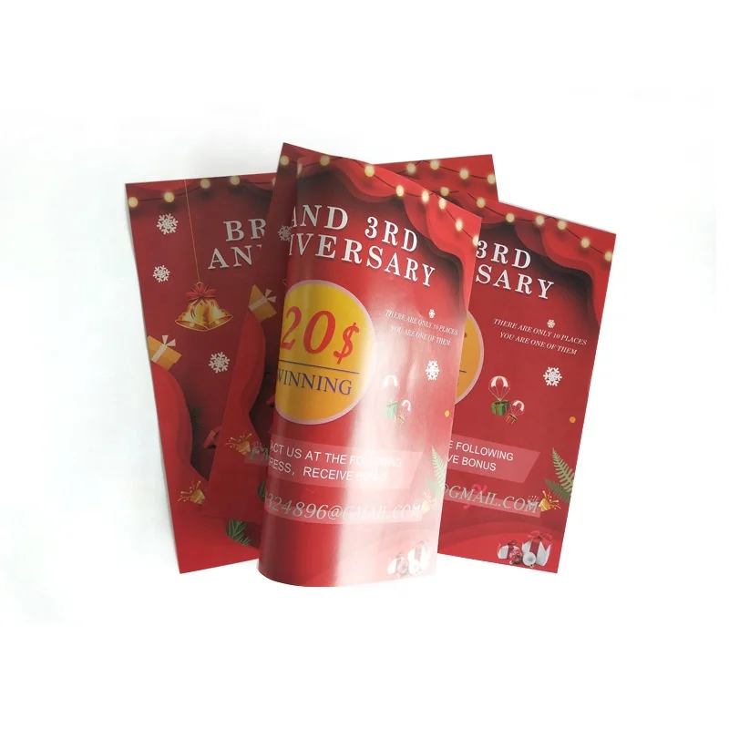 High Quality Custom Three Folder Restaurant Takeout Food Menu