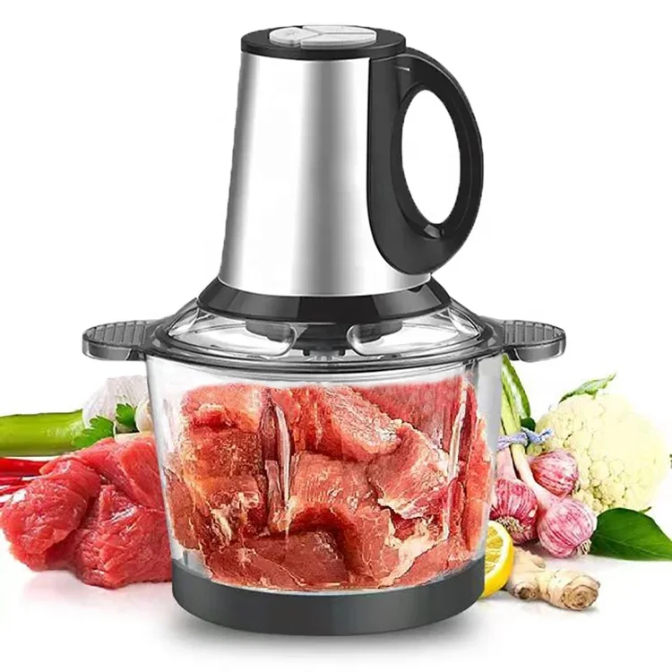 2023 Hot 3L 800W Meat Chopper Electric Food Processor Glass Bowl Meat Grinder