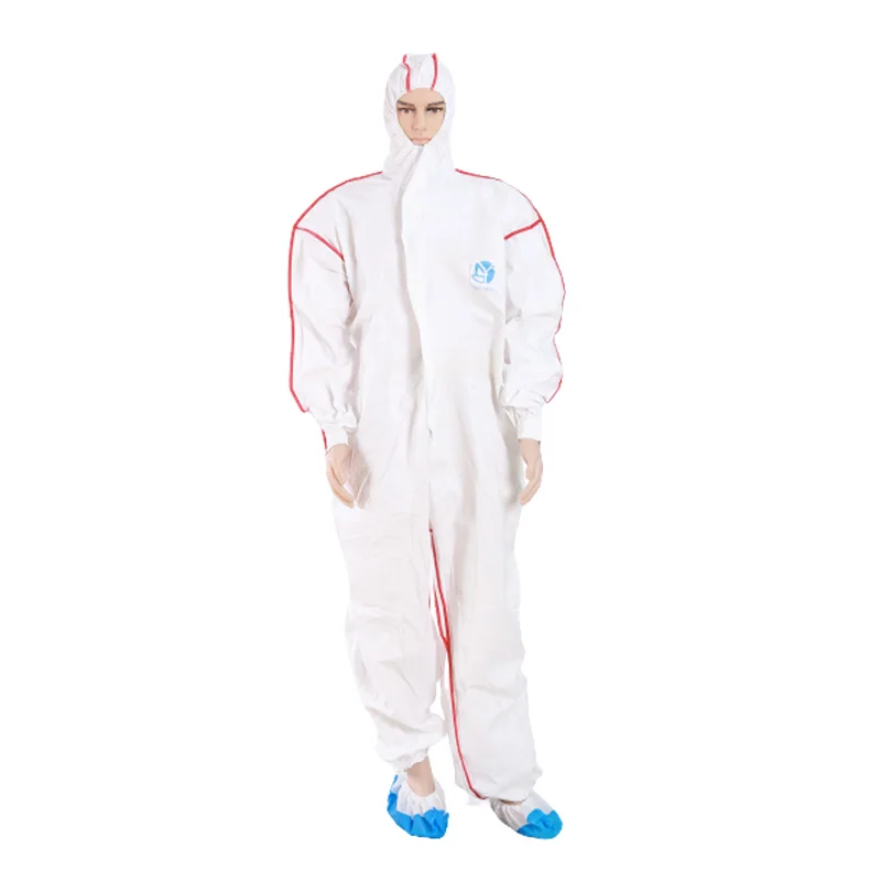 Disposable nonwoven coverall with hat farm overalls with feet waterproof and dustproof with Manufacturer Cheap price
