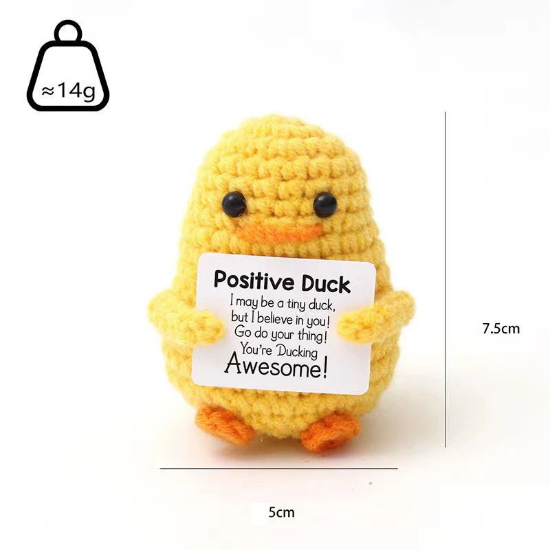 Emotional Positive Duck Personalized Keychain Crocheted Animal Doll Keychain chaveiros personagens