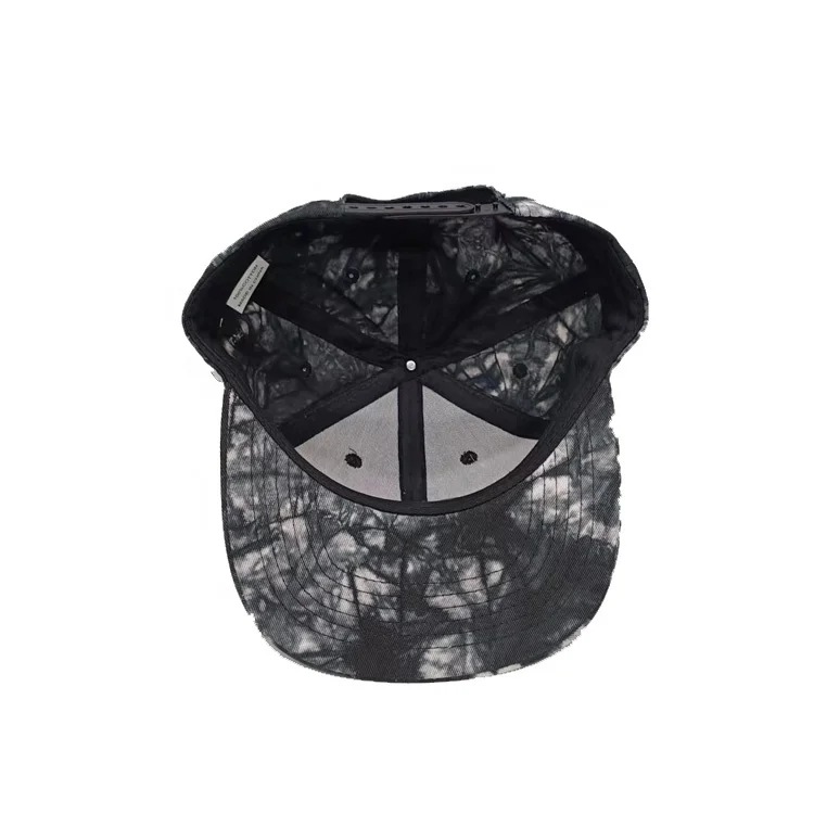 Custom Tie Dyed Snapback Hat Applique Embroidered Woven Patch Snapback Cap