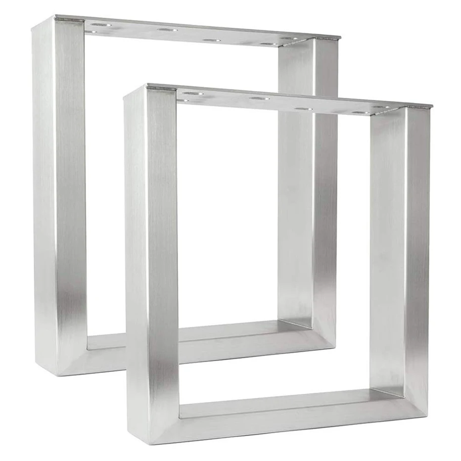 Stainless Steel Table Legs Furniture Square Feet Frame Brushed Polished Office Desk Dining Stainless Steel Table LegsFor Table