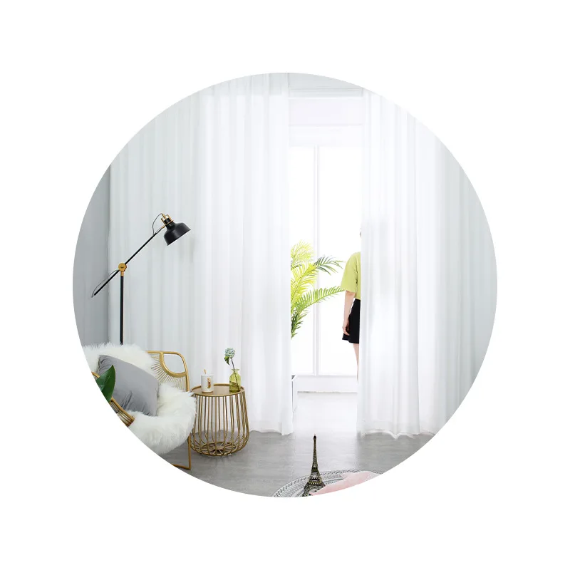 Классические прозрачные Занавески белого цвета из 100% полиэстера высокого качества оптом