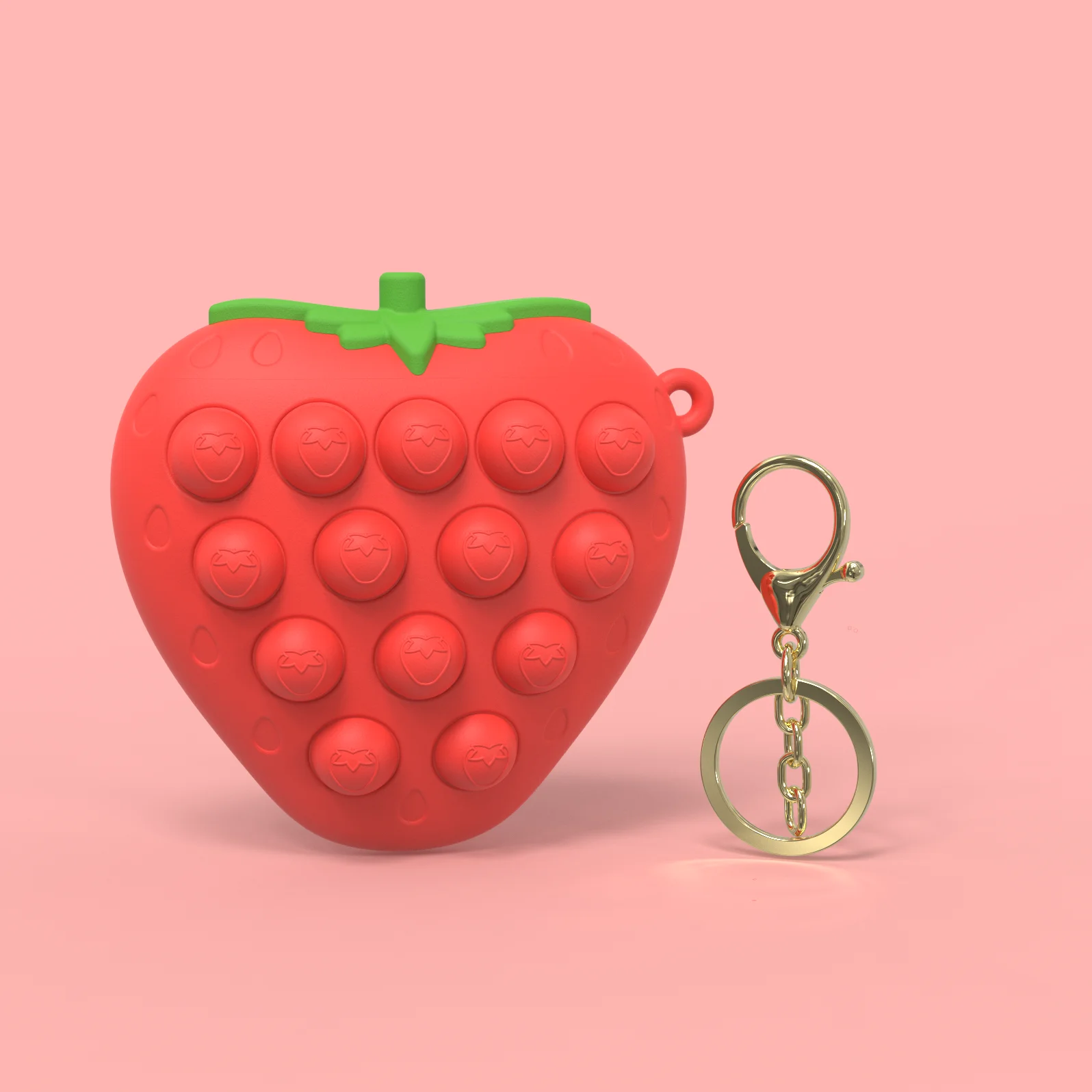Новый цветной Радужный 3d клубничный стрессовый мяч игрушка-антистресс силиконовая игрушка с пузырьками
