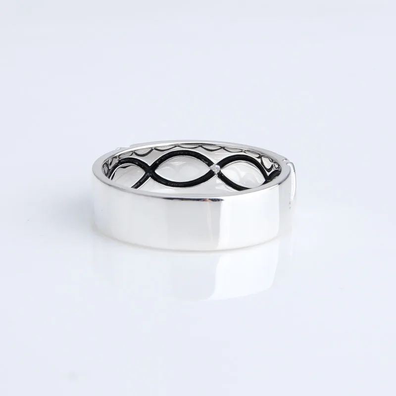 Hotsale wholesale 925 sterling silver two color atlantis wedding rings with zircon for man