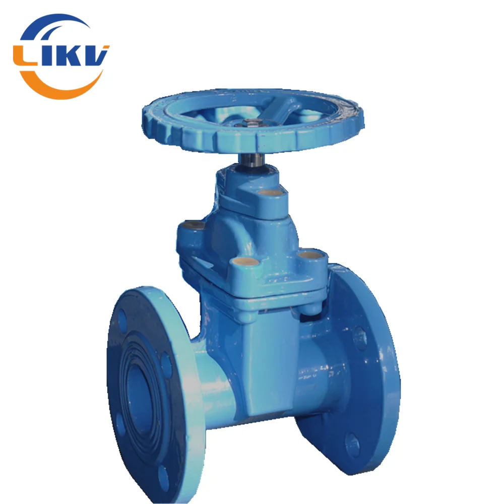 Class150 4 Inch DIN 3352 Resilient Seat Non Rising Stem Cast Iron Sluice Gate Valve