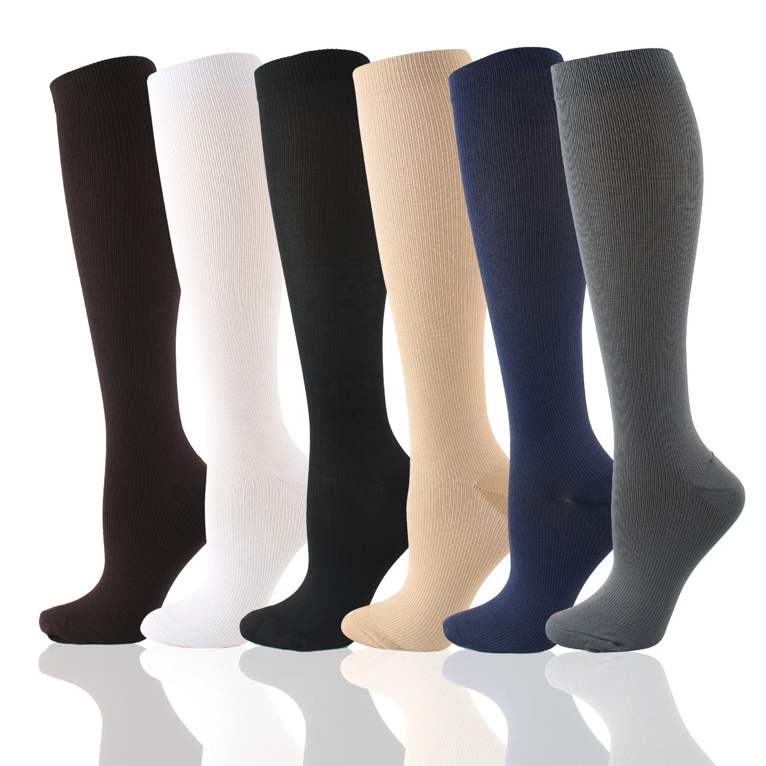 Wholesale high quality Long Tube Copper Compression Sock Pain Relief Stockings 15-20 mmHg Nylon Sport Knee High Socks