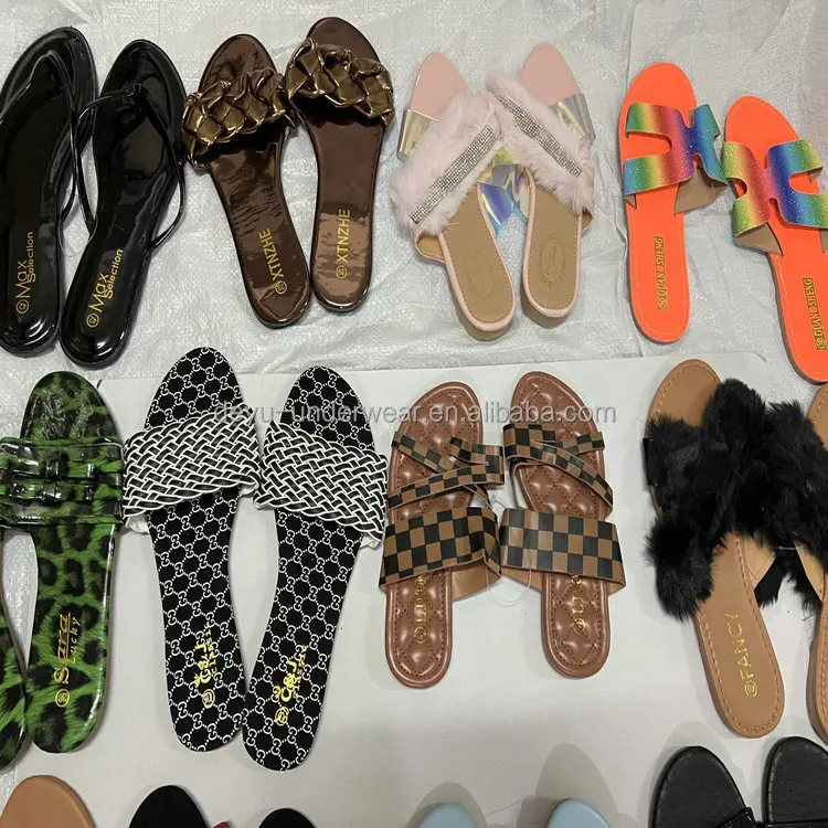 0.98 Dollars Model SJX002 Size 36-40 Stock Ready Hot Sale Fashion Latest Sandal slippers for women