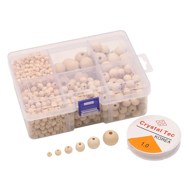 DIY Sizes  Painting Wooden Beads Set For Kids toys Gift Wood Beads Jewelry Gift bangle accessories