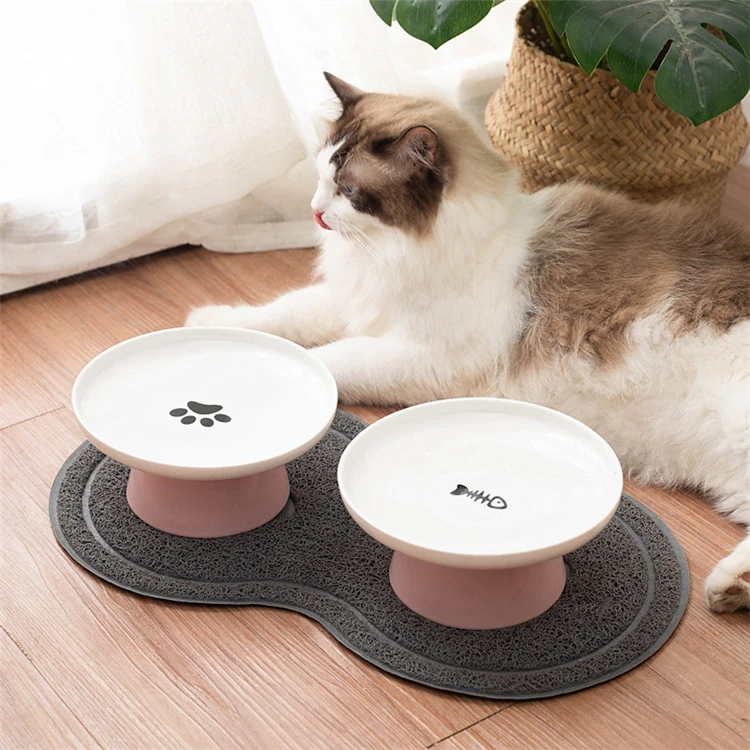 Wholesale Neck Guard Easy Clean Luxury Cat Bowl Ceramic Cat Bowl Elevated Ceramic Elevated Cat Bowl Ceramic