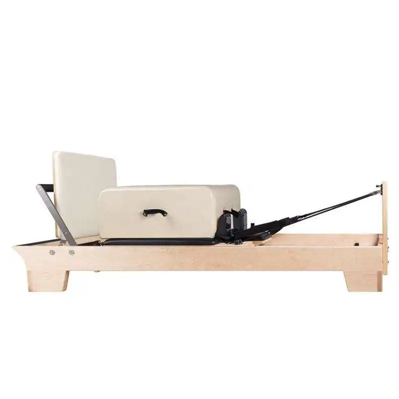 white leather Body Building  Equipment custom exercises Oak wooden Gym Home Fitness yoga pilates Reformer