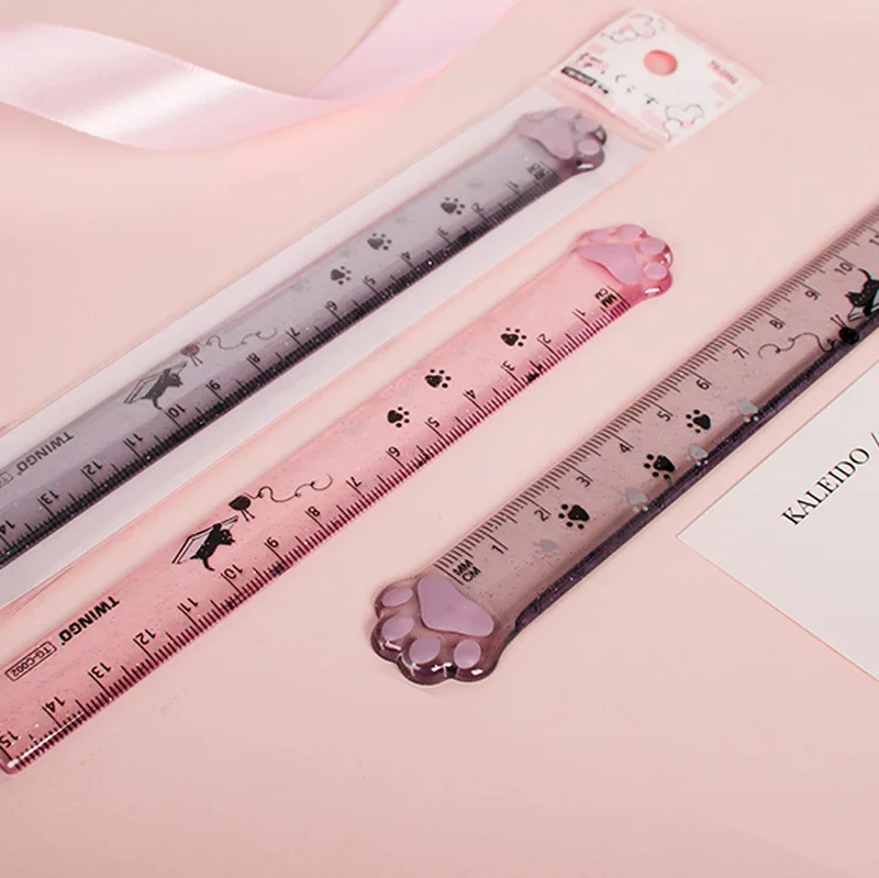 Fashion design promotional logo customized straight custom plastic ruler