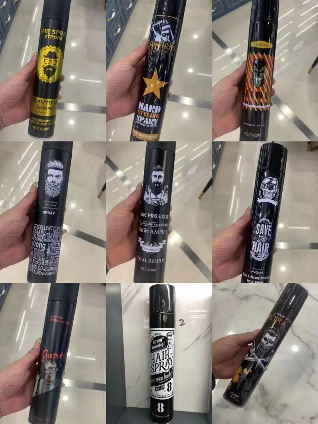 Wholesale Private Label Strong Hold Hair Spray for Man Fashion Styling Spray Organic Long-lasting Hair Styling Spray