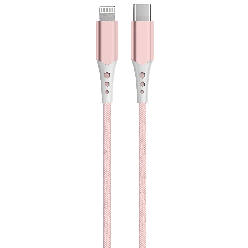 MFi factory sales MFi fabric braided cable C-Lightning for phone charging