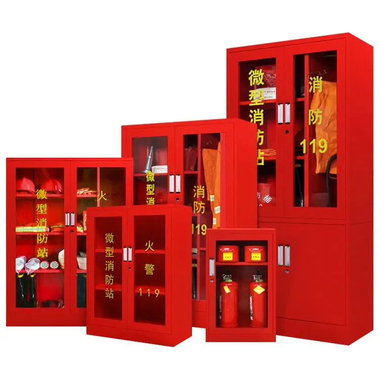 Safety equipment fire extinguisher cabinet with smoke alarm