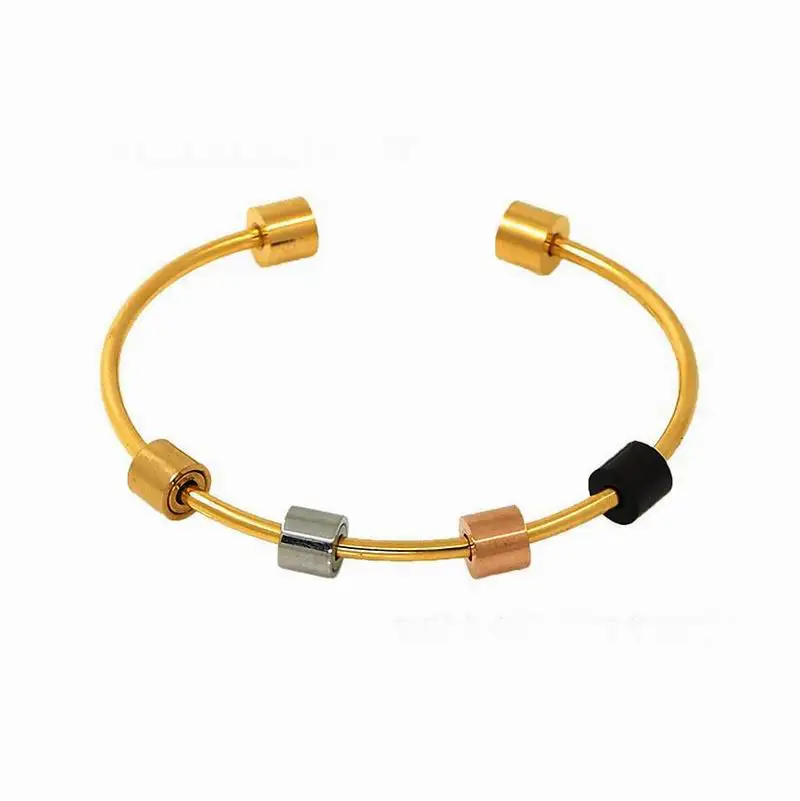 Wholesale 2mm Stainless steel DIY Jewelry Findings Pvd plated jewelry Accessories Ball end Screws Off Cuff Bangle Bracelet