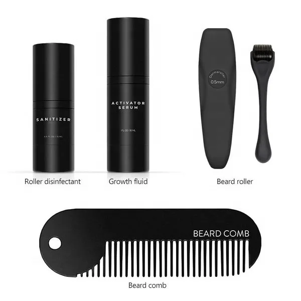 4 Pcs/ Set dropshipping hair growth serum men skin care beard growth product beard growth kit