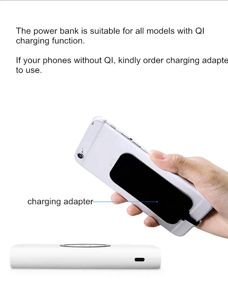 10000mah Power Bank External Battery Bank Built-in Wireless Charger Powerbank Portable QI Power Bank