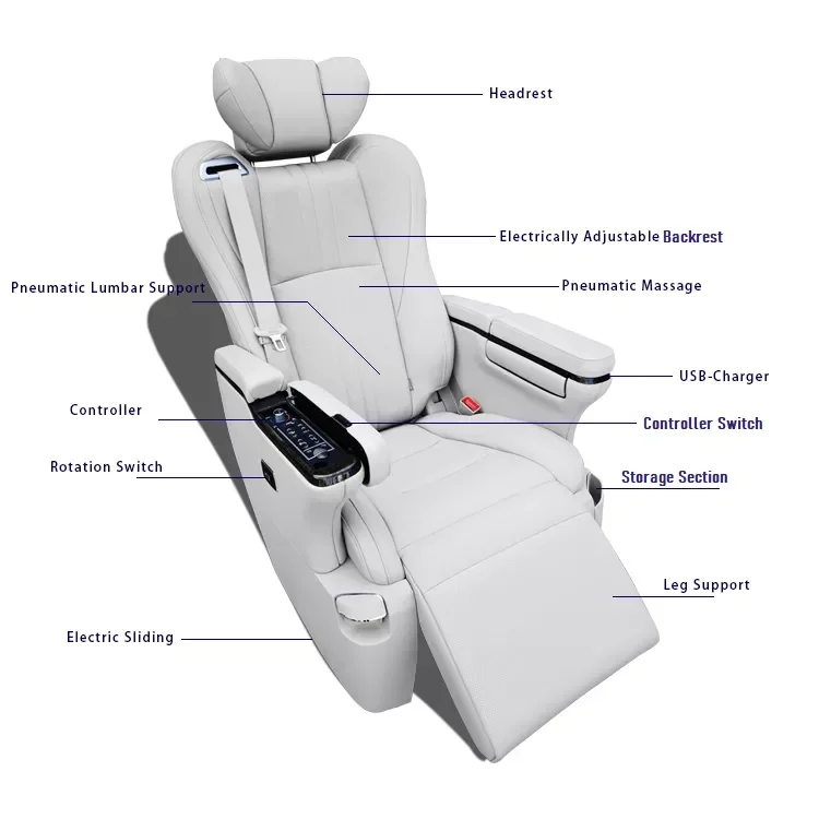 New Luxury Electric Leather toyota hiace electric massage car seats ventilation cooling Captain Seat Seats with Touch Screen