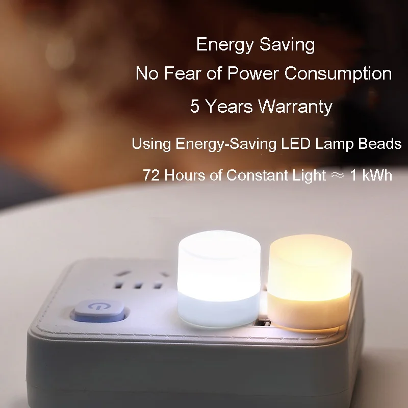 Compact Nightlight Cheap Energy-Saving Bulb Saves Power 1W Custom Logo Small Mini USB Night Light Portable USB LED Lamp