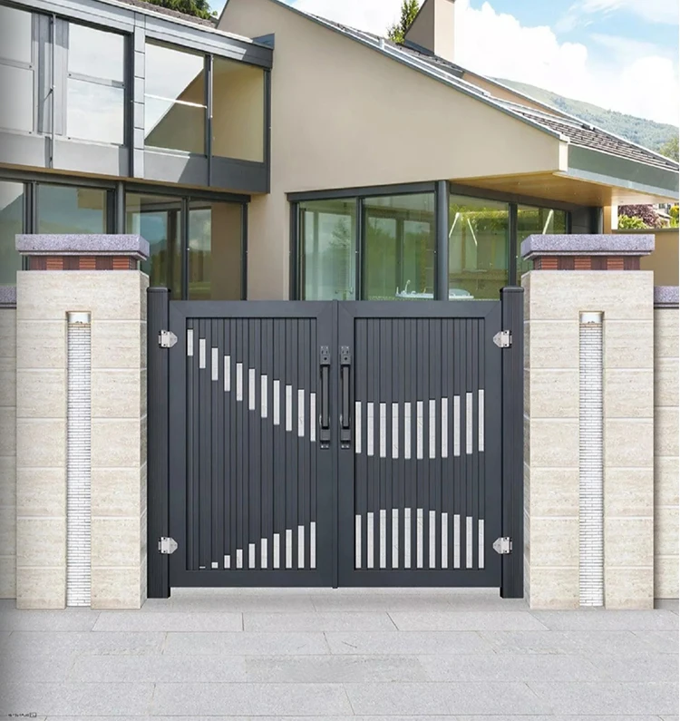 designs simple swing driveway security exterior double courtyard outdoor villa farm garden modern house aluminum fence gate